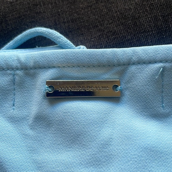 Maniére De Voir light blue puff sleeve corset top - Picture 3 of 3